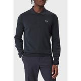 Boss Logolu Pamuklu Regular Fit Fermuarlı Polo Yaka Kazak Erkek Polo Yaka Kazak 50551688 402 - Lacivert - XL