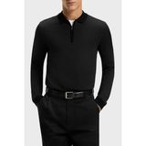 Boss Logolu Pamuklu Regular Fit Yarım Fermuarlı Polo Yaka Kazak Erkek Polo Yaka Kazak 50549583 001 - Siyah - XL