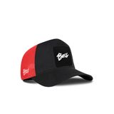 Boss Logolu Siyah-Kırmızı Trucker Şapka
