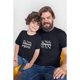 Boss Man Boss Mini Baba Oğul Tshirt (Tek Ürün Fiyatıdır Kombin Yapmak Için 2 Adet Sepete Ekleyiniz) - 0 - 3 Ay - Siyah