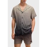 Boss Monogram Baskılı Regular Fit Gömlek Erkek Gömlek 50534342 001 - Kahve