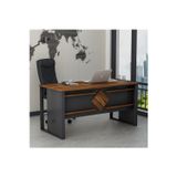 Boss Ofis Masası Antrasit Kemençe, Modern ve Şık Çalışma Masası (Sandalye Dahil Değildir)