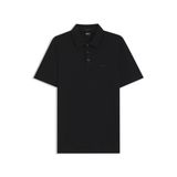 BOSS Palosh 30 Slim-Fit erkek polo tişört, interlok pamuk, Siyah, 3XL