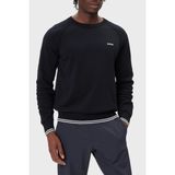 Boss Pamuk Karışımlı Regular Fit Bisiklet Yaka Logolu Kazak Erkek Kazak 50541938 402 - Lacivert