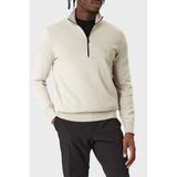 Boss Pamuk ve Kaşmir Karışımlı Regular Fit Yarım Fermuarlı Dik Yaka Kazak Erkek Kazak 50527585 271 - Bej - XL
