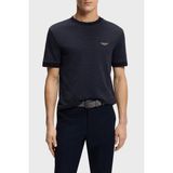 Boss Pamuk ve Yün Karışımlı Regular Fit Bisiklet Yaka T Shirt Erkek T Shirt 50553812 404 - Lacivert - XL