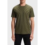 Boss Pamuklu Relaxed Fit Bisiklet Yaka Jakarlı T Shirt Erkek T Shirt 50559821 347 - Haki - XL