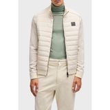 Boss Pamuklu ve Yünlü Slim Fit Dik Yaka Fermuarlı Ceket Erkek Ceket 50526835 131 - Ekru - XL