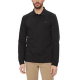 Boss Passerby Siyah 1 Slim-Fit Streç Pamuk Logo Yamalı Uzun Kollu Polo Erkek T-shirt