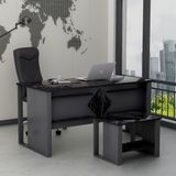 Boss Sehpali Ofis Masası, Büro Takımı, Çalıma Masası, Sehpa - Antrasit - Royal Mermer
