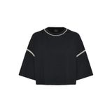 BOSS Şeritli T-Shirt, M, 5003388385, Siyah, Kadın