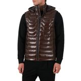 BOSS Su İtici Regular Fit Kapüşonlu Kuş Tüyü Dolgulu Şişme Yelek, Kahve, XL