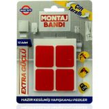 BOSS TAPE 3876 ÇİFT TARAFLI EKSTRA GÜÇLÜ MONTAJ BANDI PED 25mmx30mm 12Lİ BLİSTER