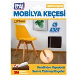 Boss Tape 3m Yapışkanlı 40 Adet 25MM Kare Kahverengi Mobilya Sandalye Masa Ayağı Keçesi