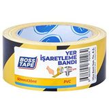 Boss Tape 50 mm 30 mt Sarı Siyah Çizgili Yer İşaretleme İkaz Bandı