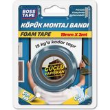 boss tape çift taraflı köpük asma bandı 15 mm x 2 metre beyaz 15kg - Yok