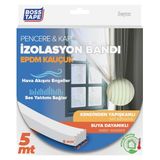 Boss Tape EPDM Kauçuk Pencere Kapi Izolasyon Bandi, 5mm X 15mm X 5mt Boyut, Beyaz