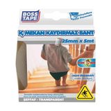 Boss Tape İç Mekanlar İçin Ev Ofis Merdiven Kaydırmaz Bant Şeffaf (25 Mm X 5 Metre)
