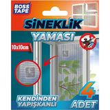 Boss Tape Kendinden Yapışkanlı Sineklik Yama Bandı 10x10 cm Delik Onarımı İçin 4 Adet - 1 Adet