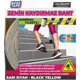 Boss Tape Sarı Siyah Zemin Merdiven Kaydırmaz Bant 50MMX25MT Zımpara Yapılı - Gri