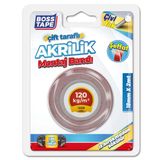 Boss Tape Seffaf Çift Tarafli Akrilik Montaj Bandi, 18 mm x 2 m, Kirmizi