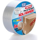 Boss Tape Şeffaf İp Takviyeli Çok Güçlü Koli Bandı 50mmx25mt Ağır Yükler İçin Dayanıklı