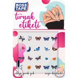 Boss Tape Yapışkanlı Tırnak Etiketi Sticker Tırnak Süsleme Nail Art Tattoo Dövmesi Kelebek