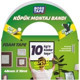 Boss Tape Yüksek Yoğunluklu Siyah Köpük Çift Taraflı Aksesuar Montaj Bandı En:48mm Boy:10mt