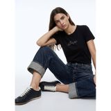 BOSS Yazı Baskılı T-Shirt, S, 5003388415, Siyah, Kadın