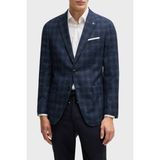 Boss Yün Karışımlı Slim Fit Mono Yaka Kareli Klasik Ceket Erkek Ceket 50535057 404 - Lacivert - 48