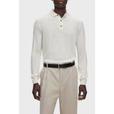 Boss Yünlü Regular Fit Düğmeli Polo Yaka Kazak Erkek Polo Yaka Kazak 50476357 131 - Ekru - 3XL