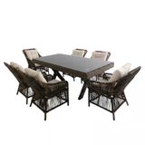 Bossa | Rattan Bahçe Masa Takımı | 100X200 6 Kişilik Bahçe Mobilyası