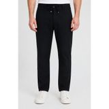 Bossago Erkek Siyah Beli Lastikli Bağcıklı Slim Fit Smart Casual Kumaş Pantolon