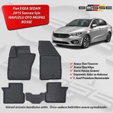 BOSSE Fiat Egea Paspas Sedan Araca Özel 2015 Sonrası 3D Havuzlu Oto Paspas - Siyah