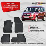 Bosse Opel Combo Paspas Araca Özel 2012 2018 3D Havuzlu Oto Paspas - Siyah