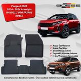 BOSSE Peugeot 3008 Paspas Araca Özel 2016 2024 Arası BOSSE 3D Havuzlu Oto Paspas - Siyah