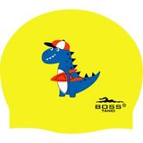 Bosstancı Premıum Serıes Dinozor Baskılı Silikon Bone Yüzücü Havuz ve Deniz Bonesi - Sarı - Standart