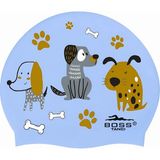 Bosstancı Premıum Serıes Köpek Baskılı Silikon Bone Yüzücü Havuz ve Deniz Bonesi - Standart - Mavi