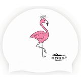 Bosstancı Silikon Bone Flamingo Baskılı Yüksek Kalitel Havuz ve Deniz Bonesi - Standart - Beyaz