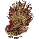 Boston International Sonbahar Sonbahar Hasatı Şükran Günü Masa Üstü Hindi Figürin Dekorasyon, 40 cm, Lance The Twig & Feather Turkey