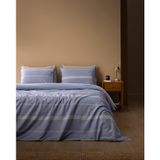 Boswell King Size%100 Pamuk Ranforce Baskılı Çarşaflı Nevresim Takımı - Mavi