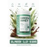 Botafitt GREEN WHEY Çikolata: 20g Protein ve 4g Lif Desteği – Whey Proteini, İnülin Lif, Spirulina, Krom Pikolinat içeren toz ürün.