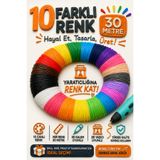 BOTE CONCEPT 3D Kalem İçin PLA 10 Canlı Renk Filament Seti 30 Metre – 10 Canlı Renk x 3 Metre