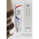 Botego Milano 100 ml Profesyonel Krem Saç Boyası 8.1 Açık Küllü Kumral Plex ve Keratin ile Canlı Renk - 8,1 Açık Küllü Sarı