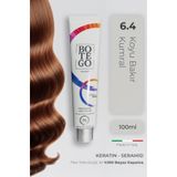 botegohair Botego Milano 6.4 Koyu Bakır Kumral Saç Boyası 100 ml–Kalıcı,Plex Teknolojili, Keratinli Krem Boya
