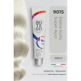 botegohair Profesyonel Krem Saç Boyası - 901 S Ekstra Küllü Süper Açıcı 100 ml - Plex, Keratin, Seramid