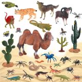 BOTICAKO 30 Adet Yağmur Ormanı Diorama Malzemeleri - Diorama için Çöl Hayvanları Figürleri, Ağaç ve Kaktüsler Figürleri, Çocuklar Okul Projeleri için Parti Hediyeleri Doğum Günü Hediyeleri Masaüstü
