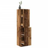 Botiquín klasik – Vintage ahşap depolama organizatörü, raylı ve metal saplı, 40 x 41 x 174,5 cm – Ev, ofis, mutfak ve oturma odası için ideal
