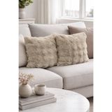 Bottega Home Bej Bubble Desenli Peluş Çift Taraflı 2'li Kırlent Kılıfı (40x40)-2 ADET