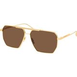 Bottega Veneta 1012S 003 60 Unisex Güneş Gözlüğü - Altın